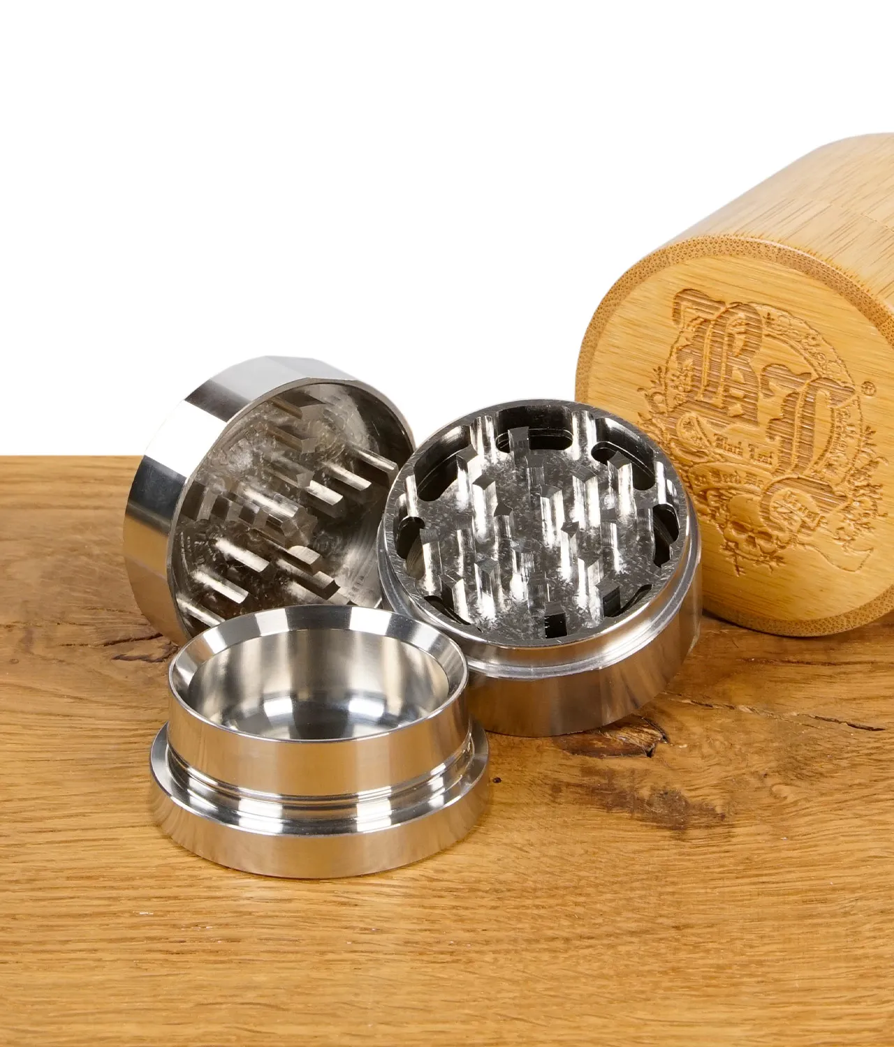 Black Leaf Edelstahl Grinder Ø49mm, 3-tlg. – Bild 6