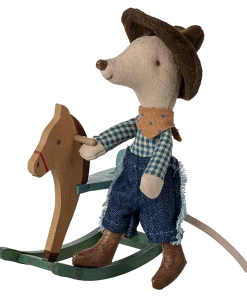 Cowboy Maus auf Schaukelpferd, Kleiner Bruder