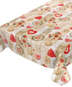 Alternative view of abwaschbare Tischdecke Weihnachten Herz Stern Tanne Rot  Wachstuch Wachstuchtischdecke