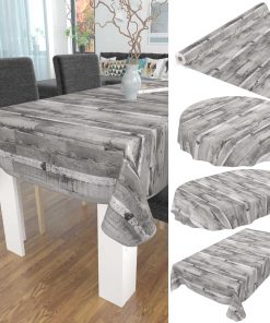 Tischdecke Wachstuch Holz Industrie Brett Industry Grau pflegeleicht abwaschbar Wachstuchtischdecke