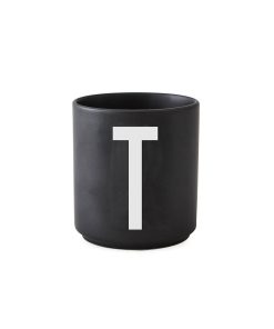Design Letters – Porzellan-Becher T – Schwarz