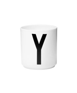 DesignLetters Porzellan-Becher Y Weiß