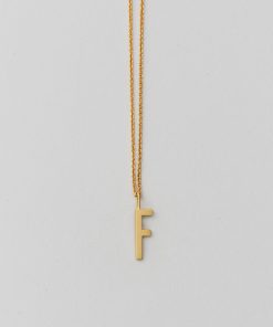 Design Letters Buchstabe F (16 mm) mit oder ohne Kette – 18K vergoldet