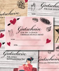 Gutscheine zum Valentinstag (Druckvorlagen)