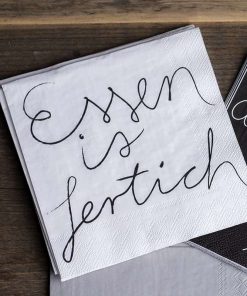 Cocktail-Servietten „Essen is fertich“