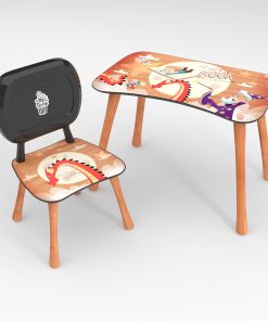 Alternative view of Kinder Stuhl und Tisch Set mit Motiv Back To School Braun