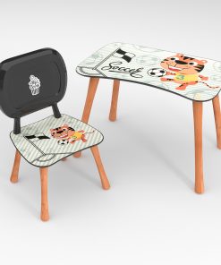 Alternative view of Kinder Stuhl und Tisch Set mit Motiv Soccer Beige