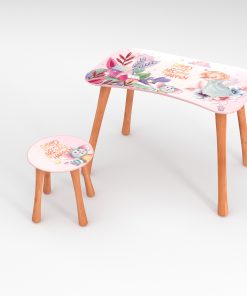 Alternative view of Kinder Hocker und Tisch Set mit Motiv Baloon Rosa
