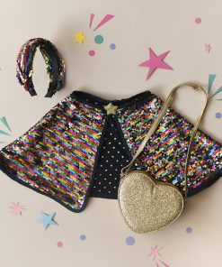 Regenbogen Pailletten Cape von Rockahula