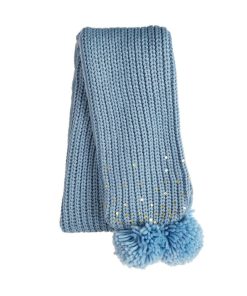 Gestrickter Schal „Schimmernde Pailletten“ (blau)