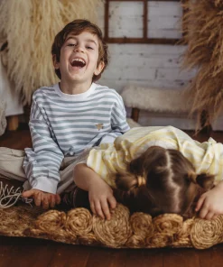 Alternative view of Weiches Streifen Sweatshirt mit Stickerei „Möwe“ (hell grau)