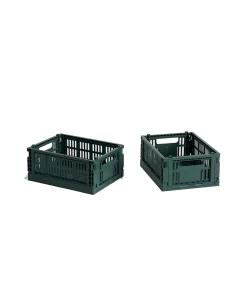HAY Colour Crate Klappbox Mini-Set Dark Green