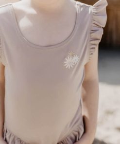 Badeanzug mit Rüschen „Flowers“ (dusty rose)