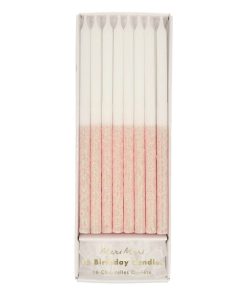 Gedippte zartrosa Glitzer-Kerzen von Meri Meri