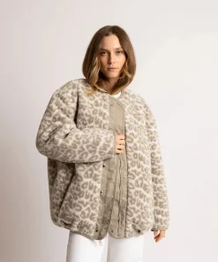 Alternative view of VIVI MARI Reversible Bomber Jacket Stone/Leo Sand-Stone