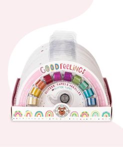Regenbogen Glitzer-Tapes inklusive Abroller „Good Feelings“