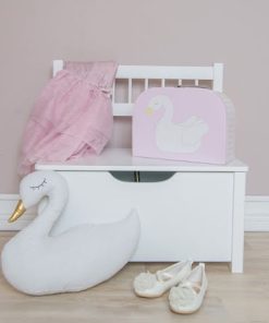 Truhenbank mit Deckel (weiß)