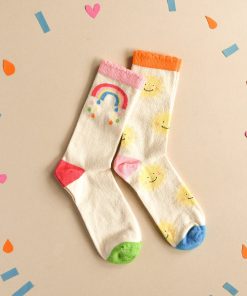 Socken „Vintage Rainbow and Sun“ (2er Packung)